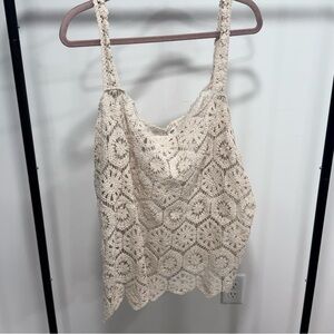 Crochet Tank Top in Cream - torrid festi